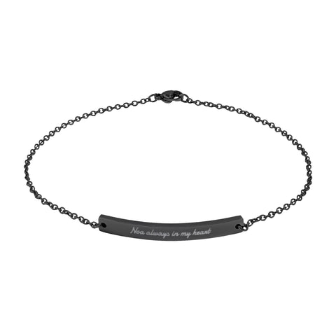 Engravable Curved Bar Anklet — Personalized Minimalist Chain Bracelet