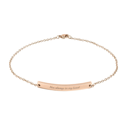 Engravable Curved Bar Anklet — Personalized Minimalist Chain Bracelet